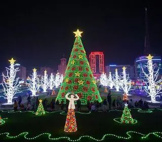 acender das luzes de Natal no Palácio Rio Branco