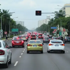 trânsito intenso na Estrada Dias Martins